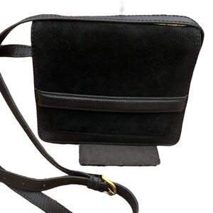 Madewell Albury Black Leather and Suede Crossbody Bag